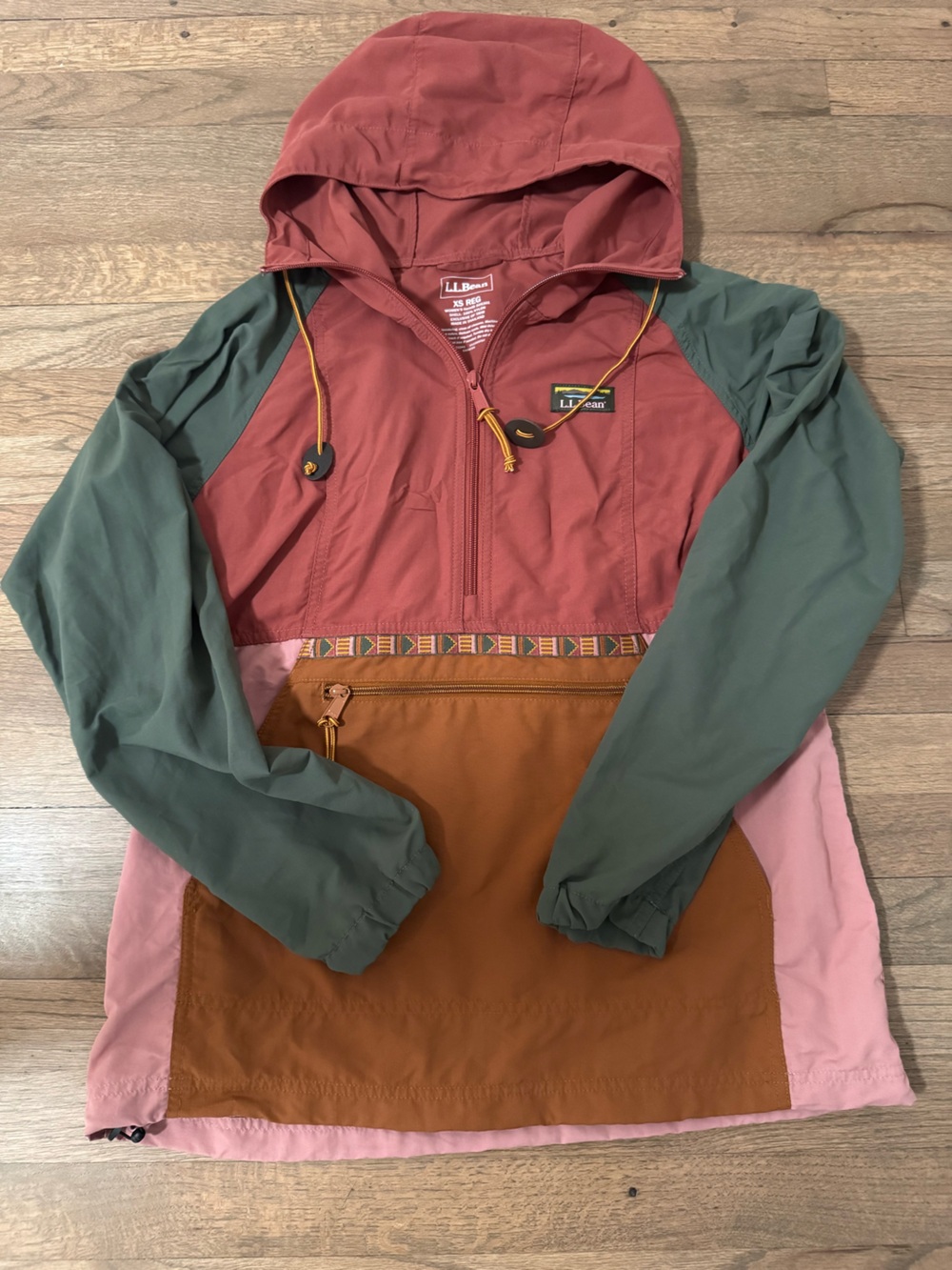 L.L. Bean Colorblock Anorak Half Zip